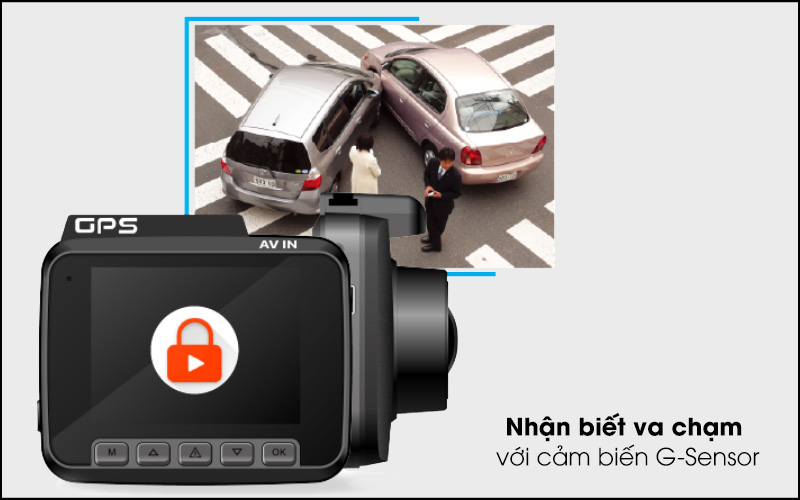 Cảm biến G-Sensor kh&oacute;a video khi c&oacute; va chạm